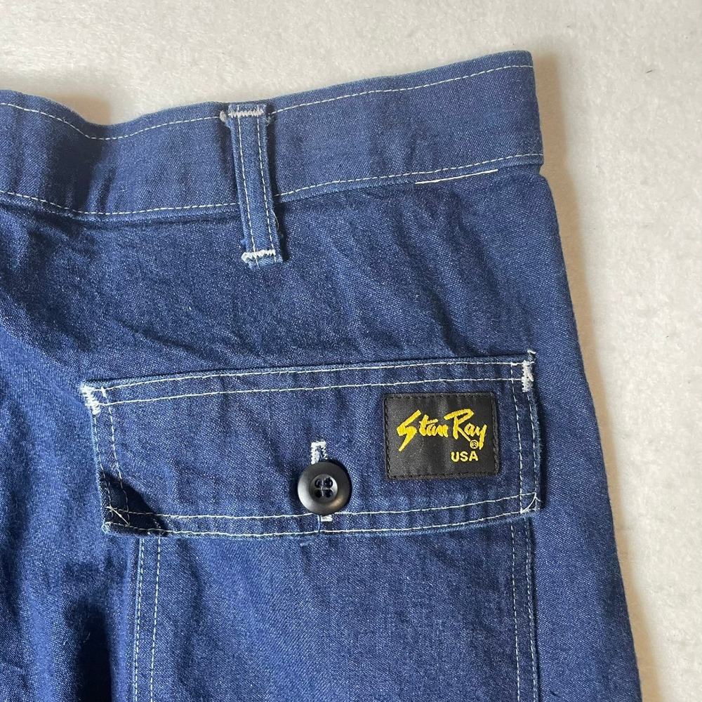 Stan Ray Fatigue Pants Mens 34x32 Blue Denim Workwear Made in USA